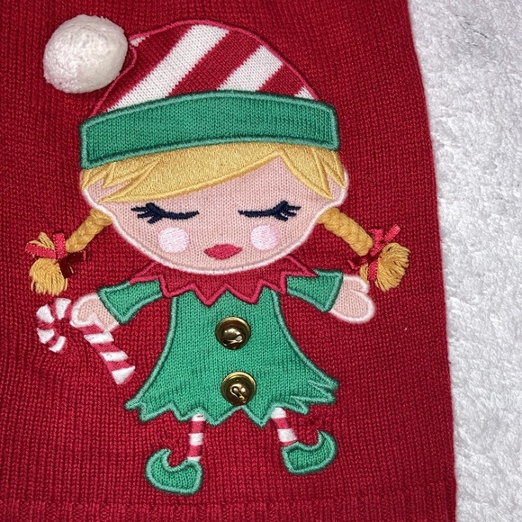 Jingled & joy candy cane Stripes jingle bell elf sweater dress small 5/6 - Picture 2 of 6